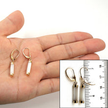 Load image into Gallery viewer, 14K Yellow Gold Leverback Dangle White Mother of Pearl Earrings