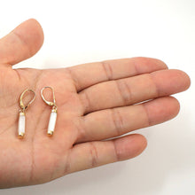 Load image into Gallery viewer, 14K Yellow Gold Leverback Dangle White Mother of Pearl Earrings