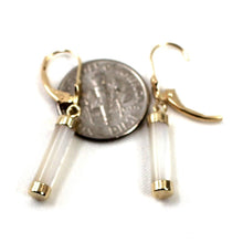 Load image into Gallery viewer, 14K Yellow Gold Leverback Dangle White Mother of Pearl Earrings