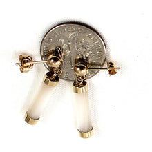 Load image into Gallery viewer, 14K Yellow Gold Ball Dangle White Mother of Pearl Earrings