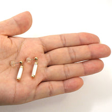 Load image into Gallery viewer, 14K Yellow Gold Ball Dangle White Mother of Pearl Earrings