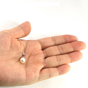 White Pearl Claw Pendant – 14k White Gold with Box Chain Options