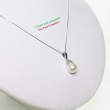 Load image into Gallery viewer, White Pearl Claw Pendant – 14k White Gold with Box Chain Options