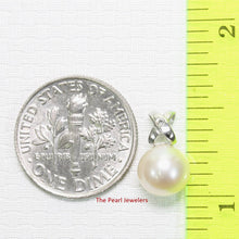 Load image into Gallery viewer, White Pearl Pendant – 14k White Gold with Diamond Bail