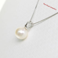 Load image into Gallery viewer, White Pearl Pendant – 14k White Gold with Diamond Bail