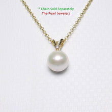 Load image into Gallery viewer, White Pearl Pendant – 14k Yellow Gold with Diamond Bail