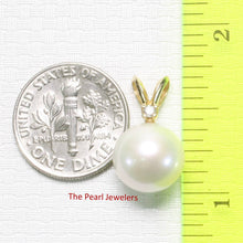 Load image into Gallery viewer, White Pearl Pendant – 14k Yellow Gold with Diamond Bail
