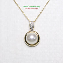 Load image into Gallery viewer, White Pearl Enhancer – 14k Yellow Gold + Diamonds