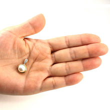 Load image into Gallery viewer, White Pearl Enhancer – 14k Yellow Gold + Diamonds