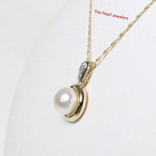 Load image into Gallery viewer, White Pearl Enhancer – 14k Yellow Gold + Diamonds