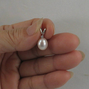 White Pearl Diamond Pendant – 14k White Gold + Chain Options