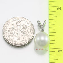 Load image into Gallery viewer, White Pearl Diamond Pendant – 14k White Gold + Chain Options
