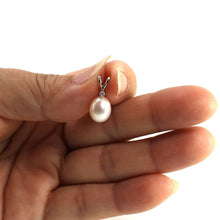 Load image into Gallery viewer, White Pearl Diamond Pendant – 14k White Gold + Chain Options
