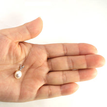 Load image into Gallery viewer, White Pearl Diamond Pendant – 14k White Gold + Chain Options
