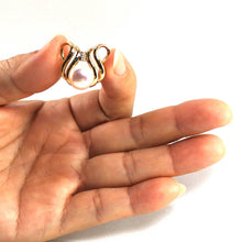 Load image into Gallery viewer, White Pearl Pendant – 14k Yellow Gold + Diamonds