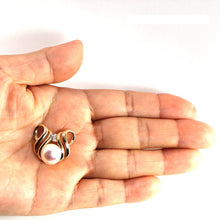 Load image into Gallery viewer, White Pearl Pendant – 14k Yellow Gold + Diamonds