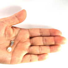 Load image into Gallery viewer, White Pearl Pendant – 14k Yellow Gold + 7 Diamonds