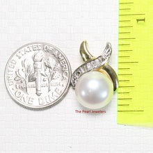 Load image into Gallery viewer, White Pearl Pendant Set – 14k Yellow Gold with Diamonds