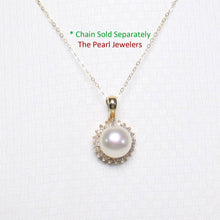 Load image into Gallery viewer, 14K Yellow Gold White Pearl &amp; Diamond Surround Pendant