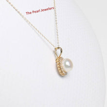Load image into Gallery viewer, 14K Yellow Gold White Pearl &amp; Diamond Surround Pendant