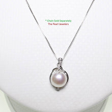 Load image into Gallery viewer, White Pearl Pendant – 14k White Gold with Diamonds