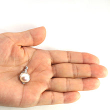 Load image into Gallery viewer, White Pearl Pendant – 14k White Gold with Diamonds