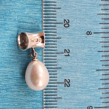 Load image into Gallery viewer, White Pearl Pendant – 14k White Gold Tunnel Bail + Diamonds