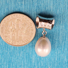 Load image into Gallery viewer, White Pearl Pendant – 14k White Gold Tunnel Bail + Diamonds