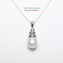 Load image into Gallery viewer, White Pearl Pendant – 14k White Gold Cone Bail