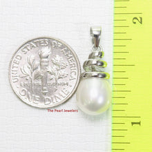 Load image into Gallery viewer, White Pearl Pendant – 14k White Gold Cone Bail