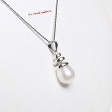 Load image into Gallery viewer, White Pearl Pendant – 14k White Gold Cone Bail