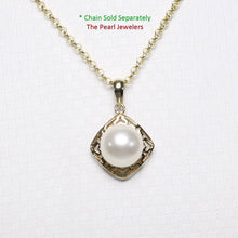 Load image into Gallery viewer, Greek Key White Pearl Pendant – 14k Yellow Gold