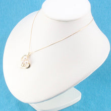 Load image into Gallery viewer, White Pearl Heart Pendant with Diamond – 14k Yellow Gold