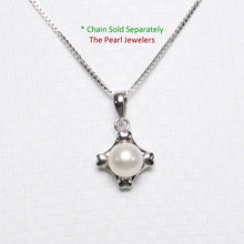 Load image into Gallery viewer, White Pearl Pendant – 14k White Gold Heart Design