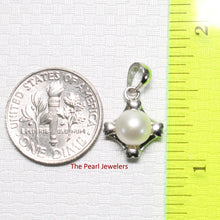 Load image into Gallery viewer, White Pearl Pendant – 14k White Gold Heart Design