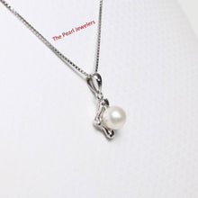 Load image into Gallery viewer, White Pearl Pendant – 14k White Gold Heart Design