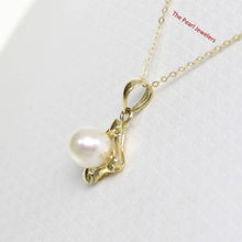 Load image into Gallery viewer, White Pearl Love Hearts Pendant – 14k Yellow Gold