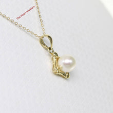 Load image into Gallery viewer, White Pearl Love Hearts Pendant – 14k Yellow Gold