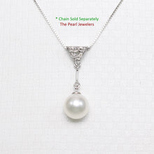 Load image into Gallery viewer, White Pearl Leaf Bail Pendant – 14k White Gold