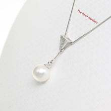 Load image into Gallery viewer, White Pearl Leaf Bail Pendant – 14k White Gold