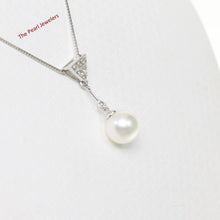 Load image into Gallery viewer, White Pearl Leaf Bail Pendant – 14k White Gold
