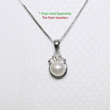 Load image into Gallery viewer, White Pearl Pendant – 14k White Gold Scroll Bail