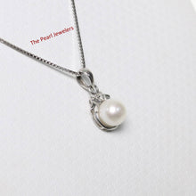 Load image into Gallery viewer, White Pearl Pendant – 14k White Gold Scroll Bail
