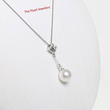 Load image into Gallery viewer, 14k White Gold Shell Bail Pearl Pendant