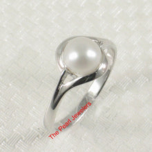 Load image into Gallery viewer, Solid Sterling Silver .925 White Cultured Pearl Solitaire Ring