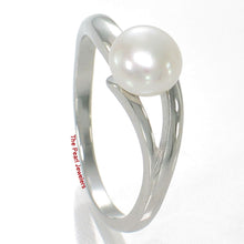 Load image into Gallery viewer, Solid Sterling Silver .925 5–6 mm White Freshwater Pearl Solitaire Ring