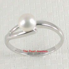 Load image into Gallery viewer, Solid Sterling Silver .925 5–6 mm White Freshwater Pearl Solitaire Ring