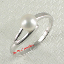 Load image into Gallery viewer, Solid Sterling Silver .925 5–6 mm White Freshwater Pearl Solitaire Ring