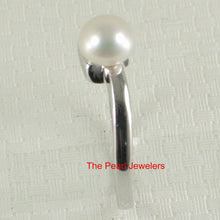 Load image into Gallery viewer, Solid Sterling Silver .925 5–6 mm White Freshwater Pearl Solitaire Ring