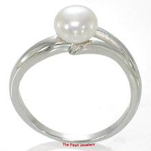 Load image into Gallery viewer, Solid Sterling Silver .925 5–6 mm White Freshwater Pearl Solitaire Ring